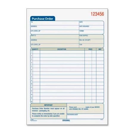 Tops Business Forms Tops Purchase Order Book, 2-Part, Carbonless, 5-9/16" x 7-15/16", 50 Sets/Pack 46140